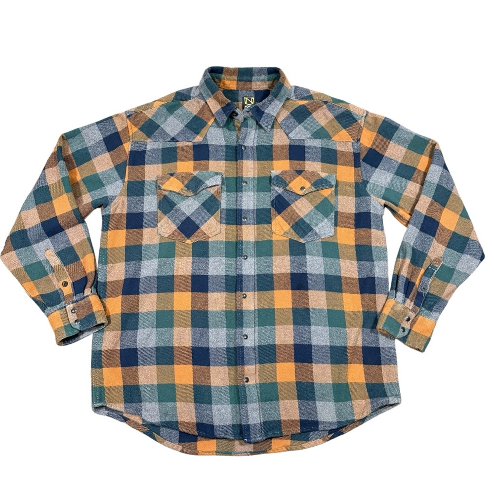 Noble Outfitters Men’s Plaid Flannel Shirt 100% Cotton Western Ranch Button Down
